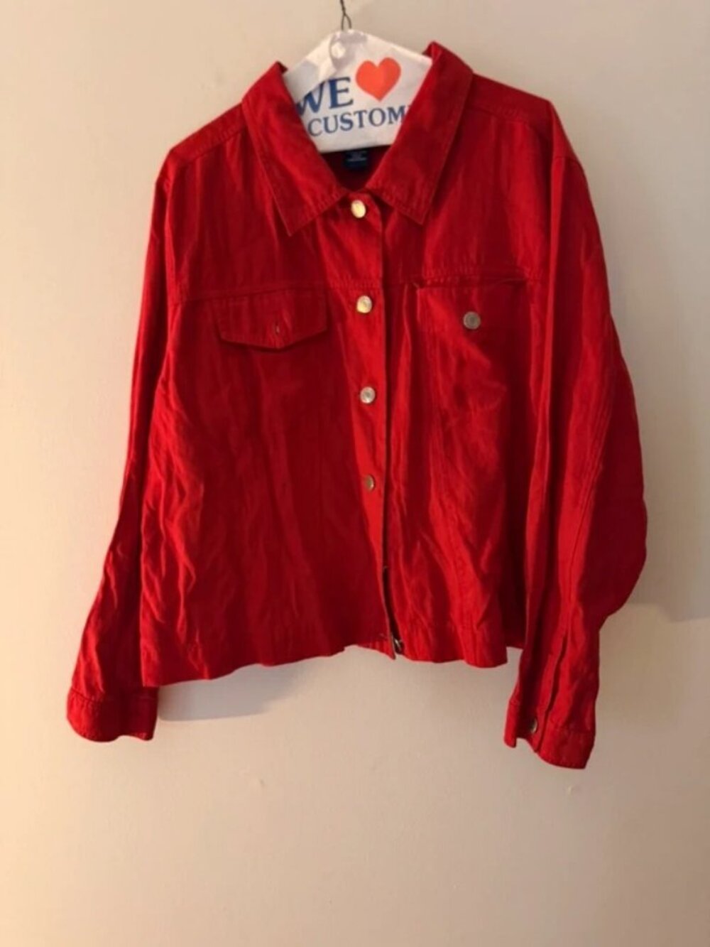 Venezia Jeans Red Faux Suede Jacket – Women's Size 18/20
